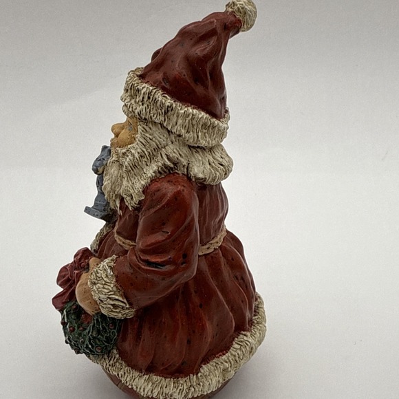 Vintage Noble Arts Santa Claus Figurine 4.5" Tall #117 with toys and wreath box - Picture 4 of 9